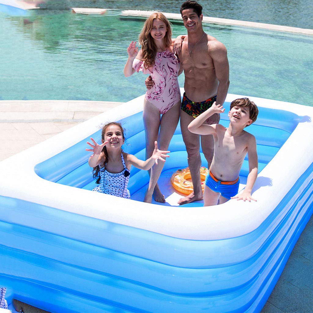 Jardin D'extérieur Rectangulaire Piscine Gonflable Familiale Pagayer Idéal pour Tous Les Enfants, Enfants et Adultes - Options de Tailles Multiples