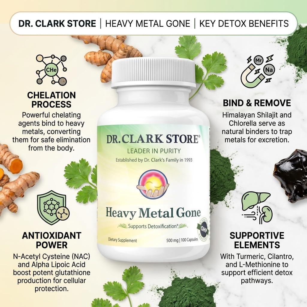 Dr Clark Store Heavy Metal Gone, 500 mg 100 Capsules : Health & Household