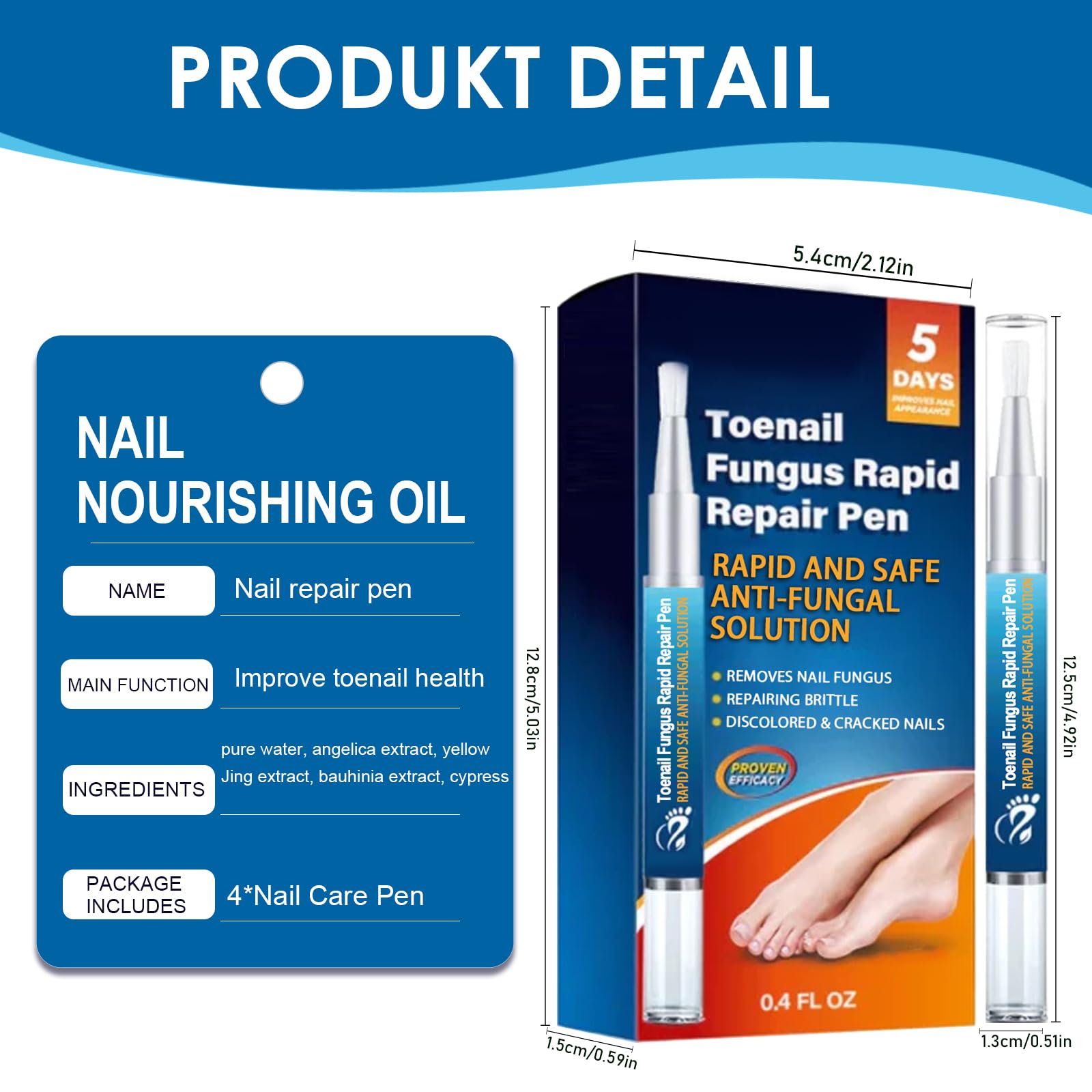4 Pezzi Penna per la Cura Delle Unghie, Routine Nail Care Pen, Dell'unghia Nutre e Lenisce Le Unghim, Migliora l'aspetto Dell'unghia, Favorisce la Salute Delle Unghim