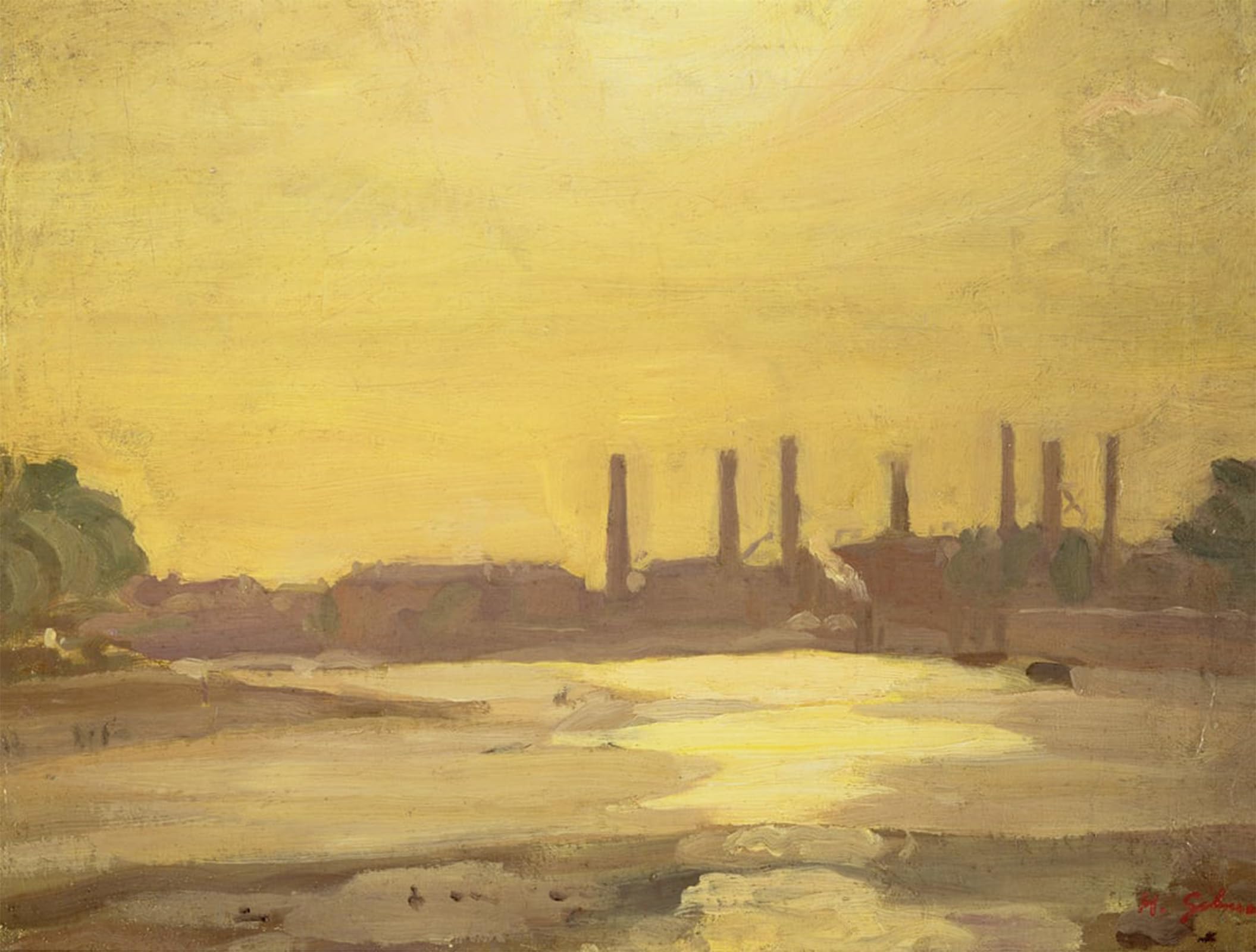 POSTERIIk Famous Animal Posters Vintage Picture the Thames At Chelsea by Harold Gilman Modern Wall Decor for Home Decor 60x90cm