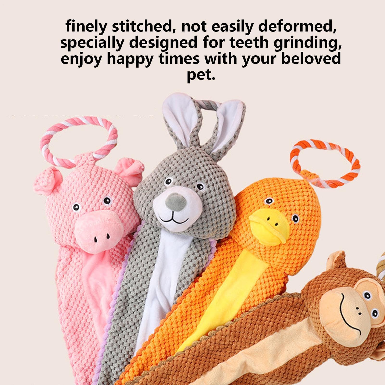 Giocattoli Dentizione Cuccioli 4 Pezzi Articoli Squittenti per Animali | Peluche per cani giocattolo rosicchiabile Per addestramento, noia, casa, viaggio, auto, interno ed esterno