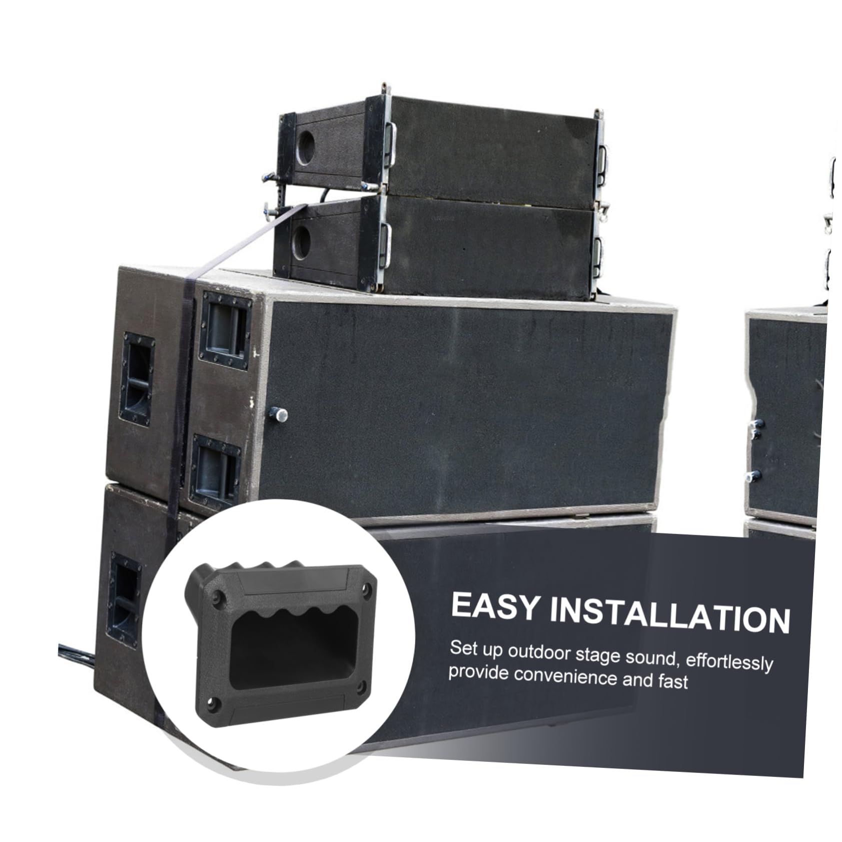 Mikikit Poignées de Remplacement Facile à Installer ou Haut-Parleur en ABS Noir pour Fixation Sécurisée Lot de 8 et Boîtier D'instrument sur Enceinte Amplificateur