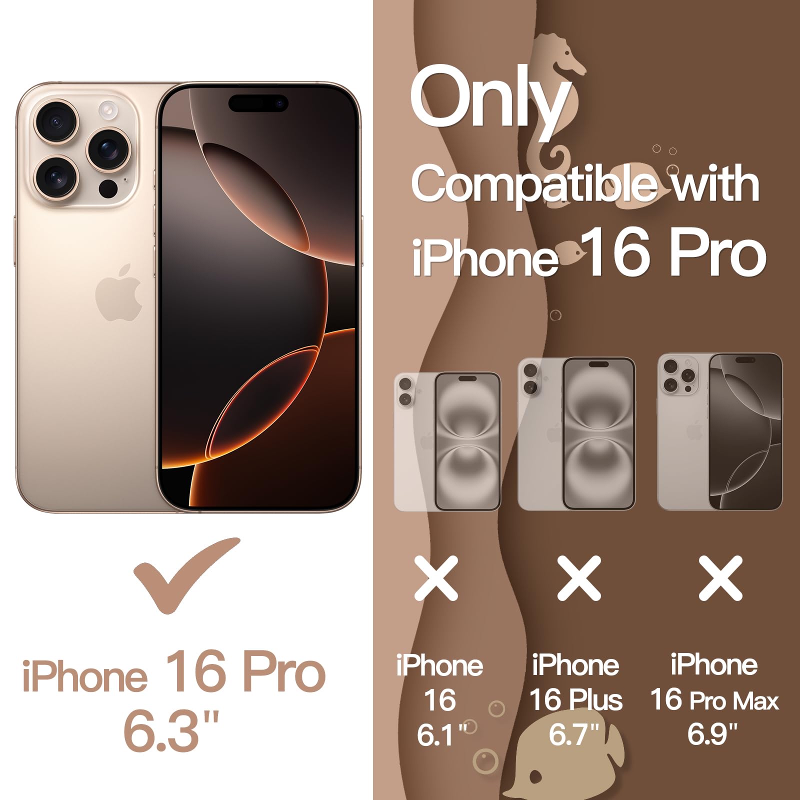 Amazon.com: JETech Wavy Case for iPhone 16 Pro 6.3-Inch, Cute Wave