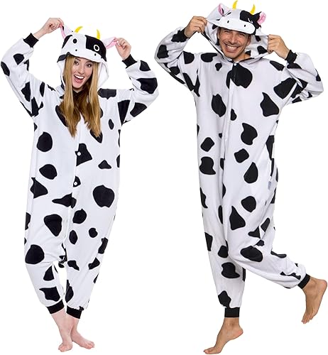 Adult Onesie Halloween Costume - Animal and Sea Creature - Plush One Piece Cosplay Suit for Adults Women and Men FUNZIEZ