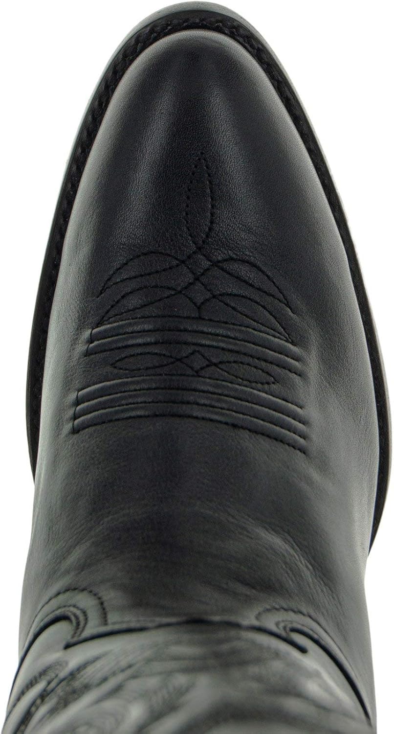 Soto Boots Mens Classic Round Toe Cowboy Boots H7001 9.5 Black