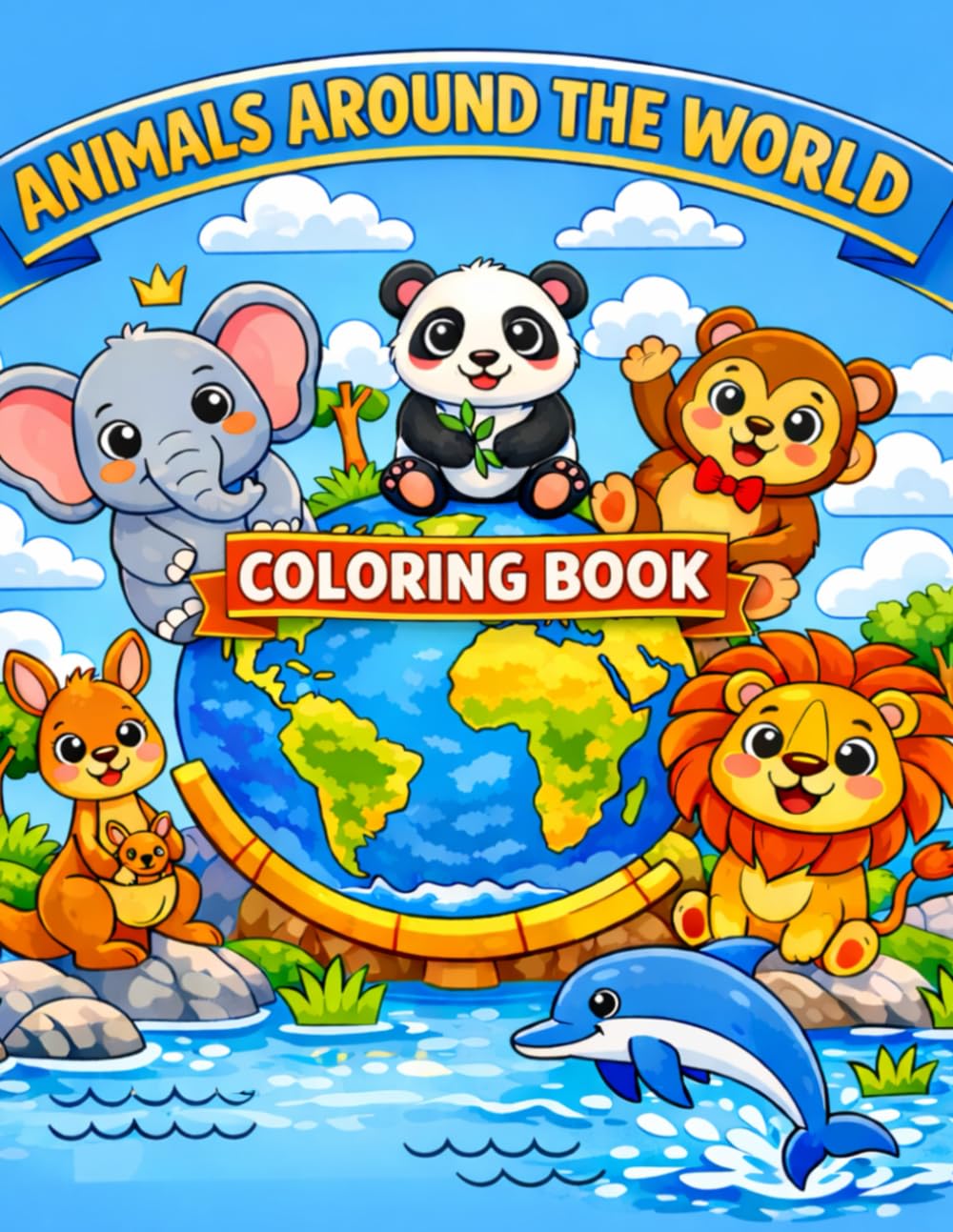Animals around the world: Coloring book