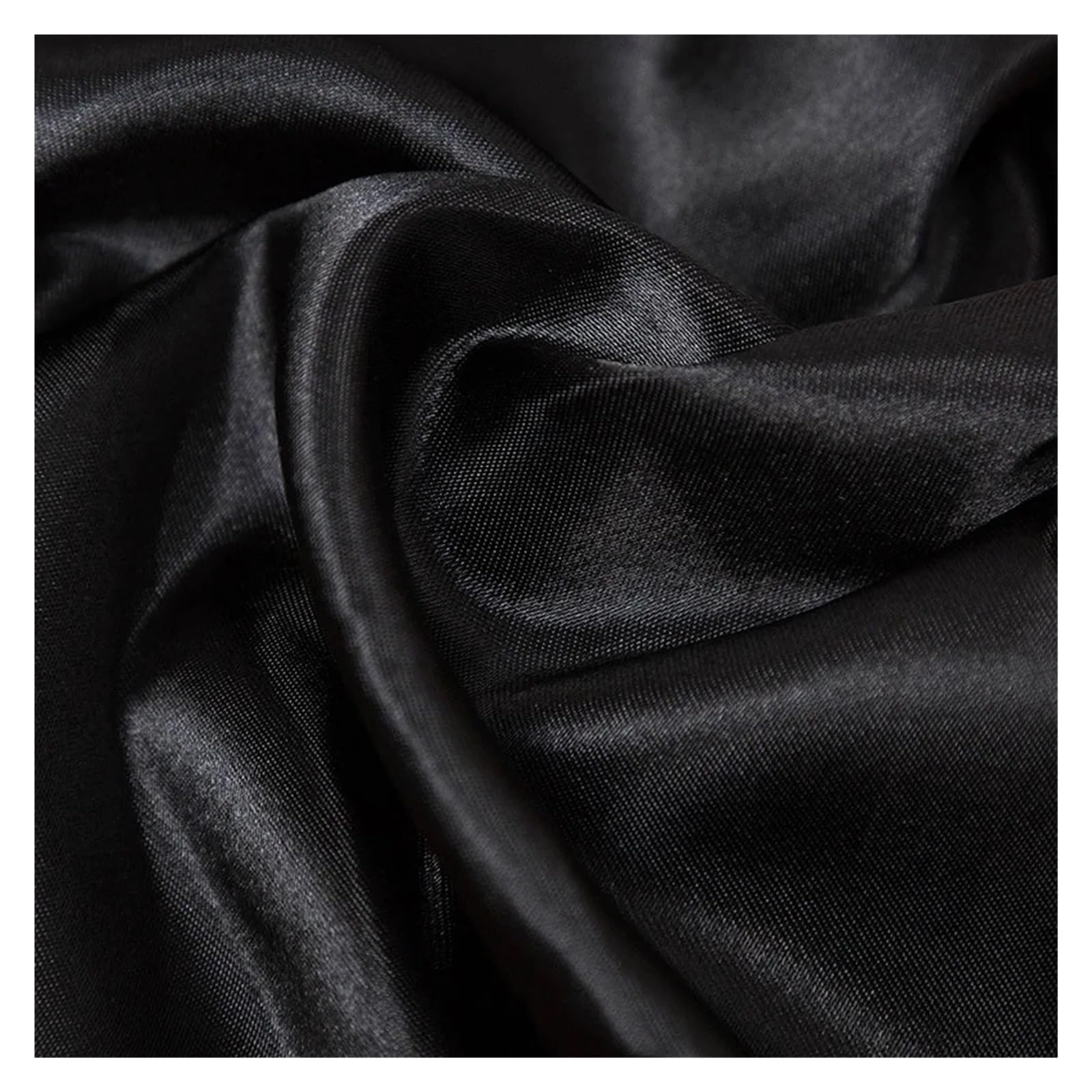 Silk Satin Fabric Multicolor 100x150cm for Sewing Costume Skirt Lining Wedding(Black)
