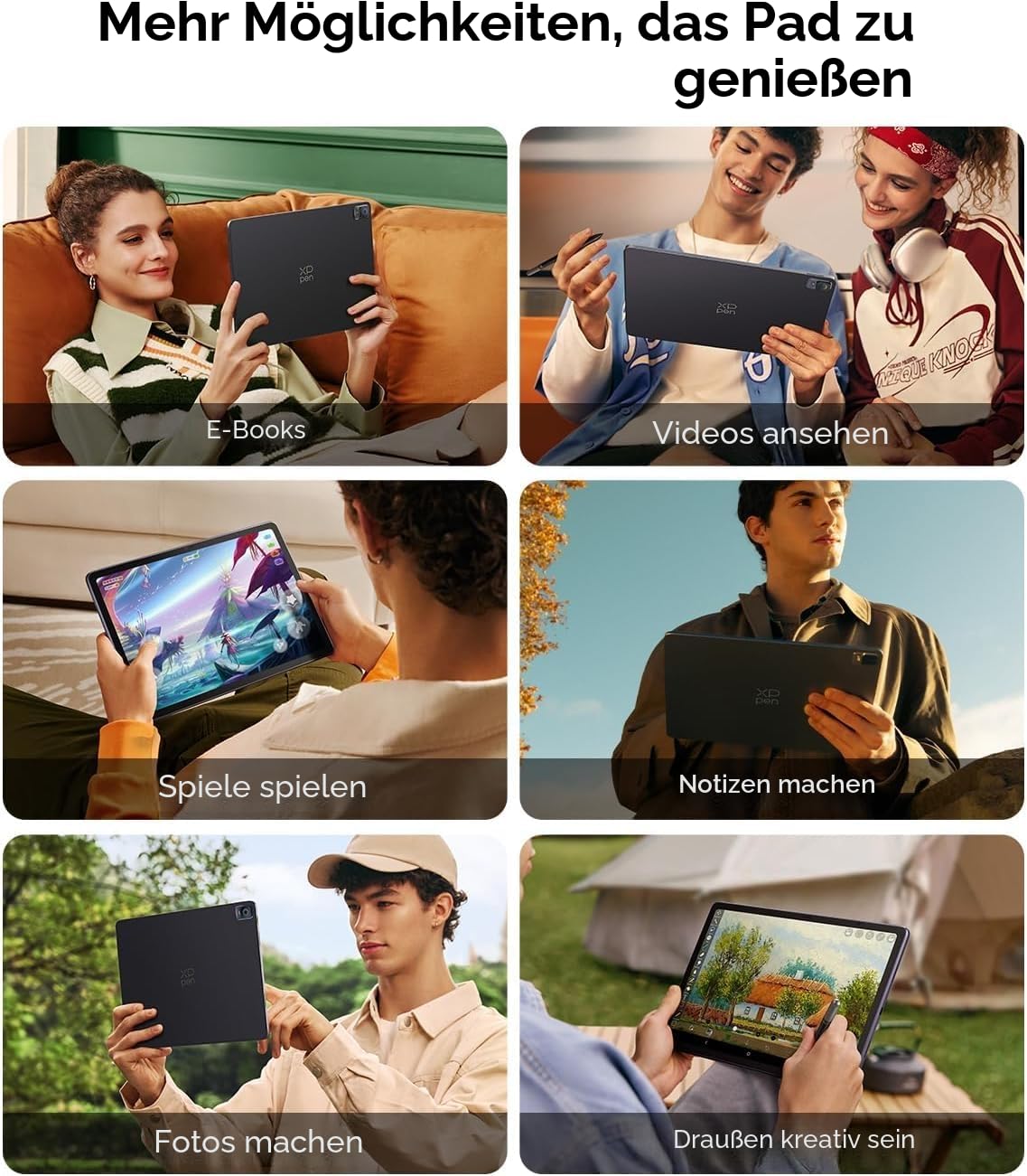 XPPen Grafiktablett, freistehend, Grafiktablett mit 12 Zoll (30,5 cm), Auflösung 2K, Farbbereich 77% NTSC, 109% sRGB, 82% Adobe RGB