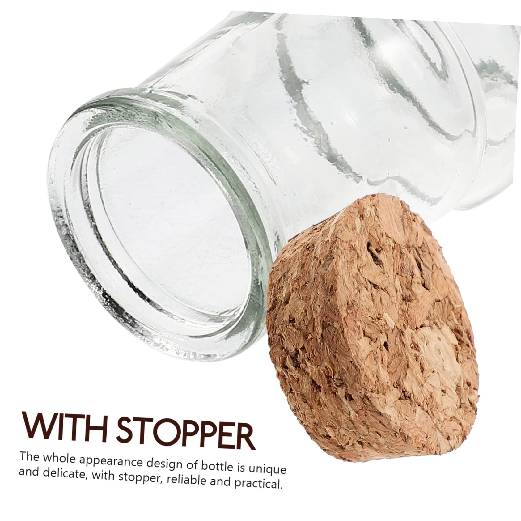 MAGICLULU 4 Stück Kleine Durchsichtige Wunschflaschen aus Glas mit Holz Korken Wiederverwendbare Sand Displayflaschen für Selbstgemacht Sandmalerei Dekorative Geschenkflaschen