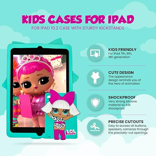 Miniatura 2 de LOL Surprise - Funda trasera de silicona para iPad protector de goma antideslizante para niños iPad 9 20218 20207 generación 2019 Diva