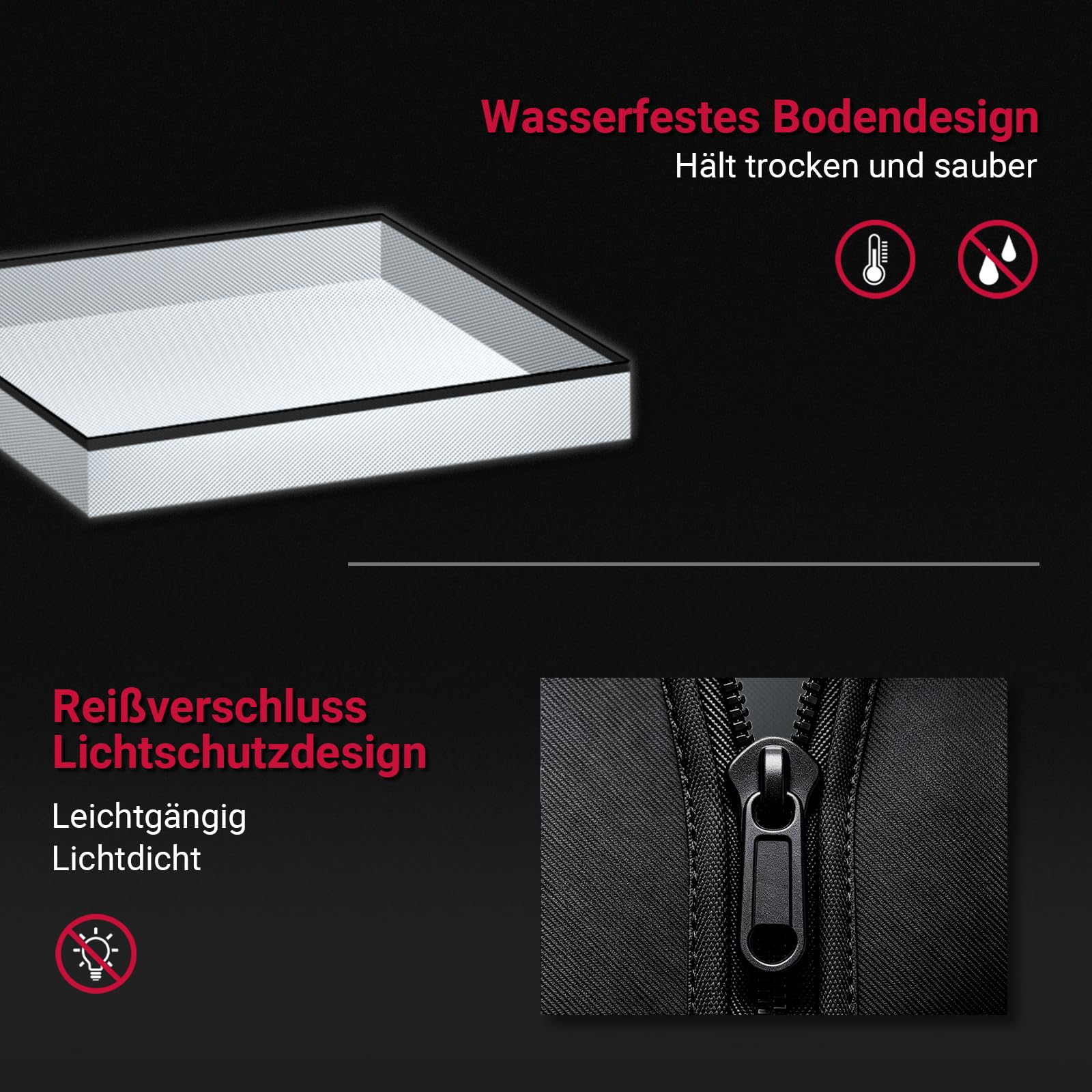 Tienda de campaña para cultivo profesional, 80 x 80 x 180 cm, capa transparente para cultivo en interiores con tejido reflectante Mylar 1680D Oxford, para cultivo hidropónico, para cultivo de