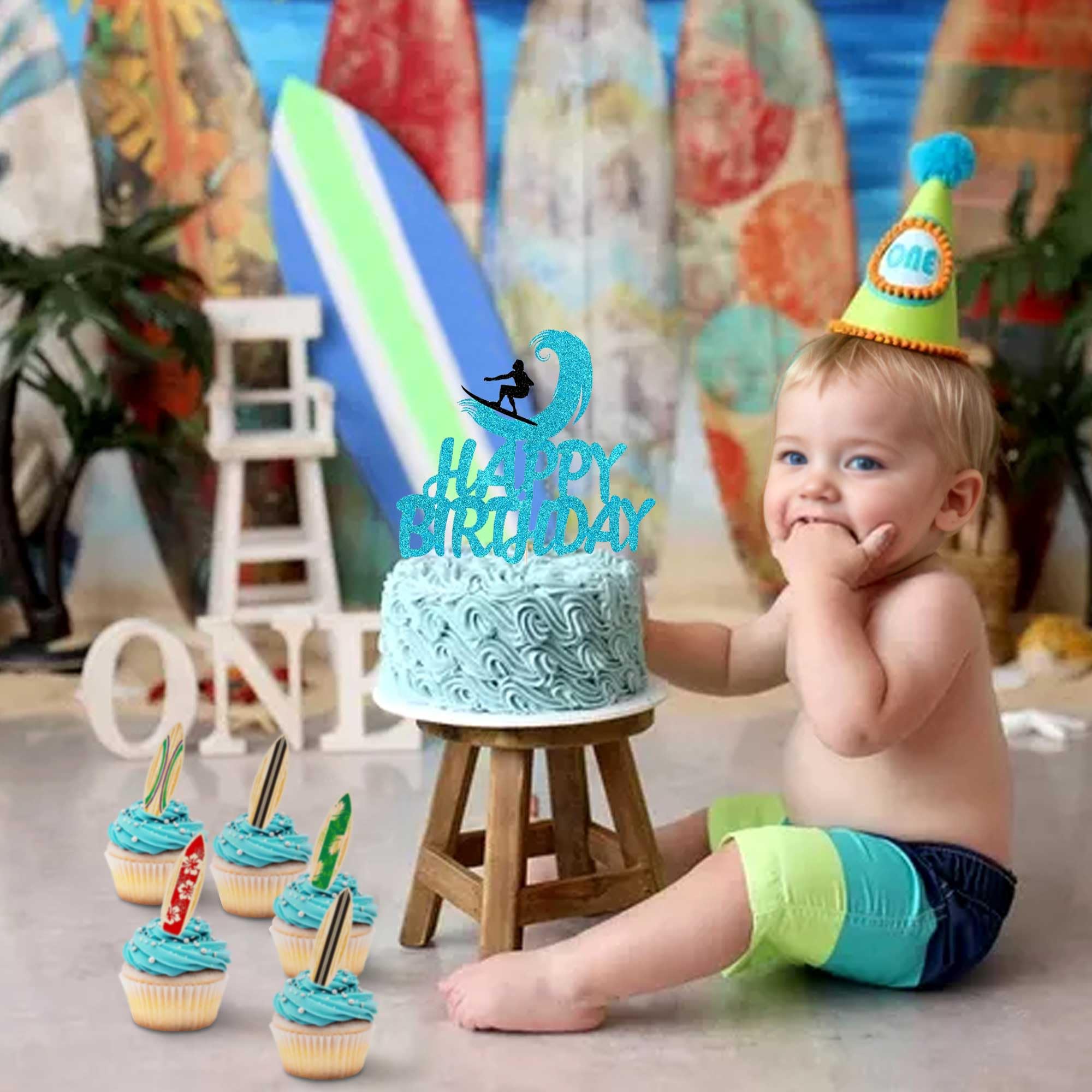 Décoration De Gâteau D'anniversaire Pour La Plage Surf Pour La Fête De