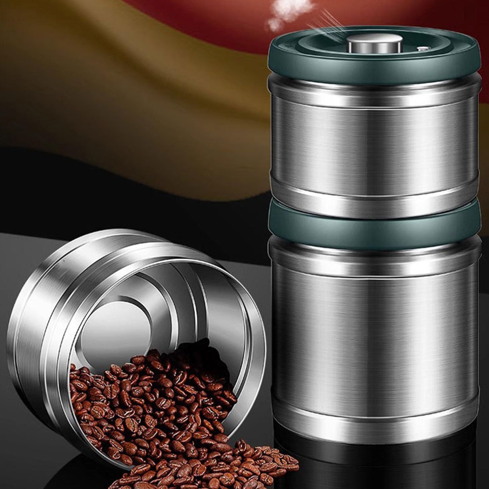 Contenitore multiuso in acciaio inox 304 per alimenti, contenitore da cucina in metallo sigillato sottovuoto e cereali per caffè