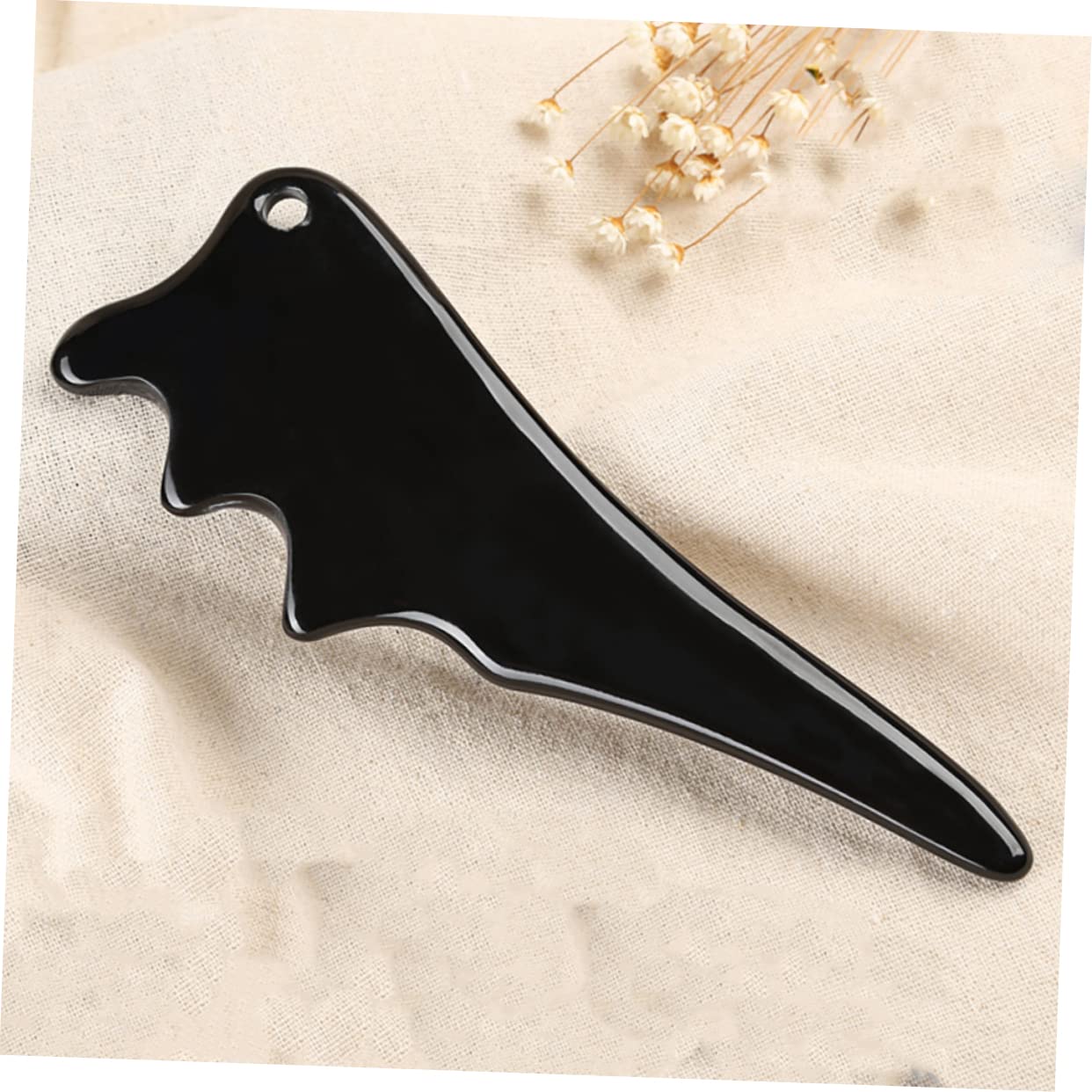 3piezas Placa De Raspar Multifuncional De Cuerno Natural Diseño De Cabeza De Pájaro Para Masajes Faciales y Corporales Herramienta De Gua Sha Para Cuello y Espalda