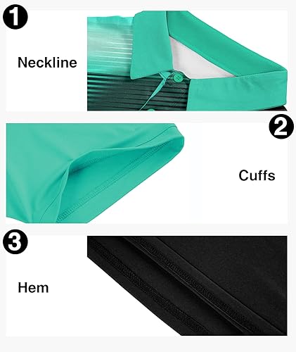 Miniatura 3 de ZITY Mens Golf Shirt Short Sleeve Sport Moisture Wicking Performance Print Golf Polo Shirts for Men Collared Casual T-Shirt