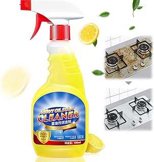 All-Purpose Oil Stain Cleaner, Kitchen Oil Remover Degreaser Spray, Lemon Scent Cleaner, Degreaser Cleaner, Kitchen-Bathroom Cleaning Supplies, Household Essentials（13.5 OZ）