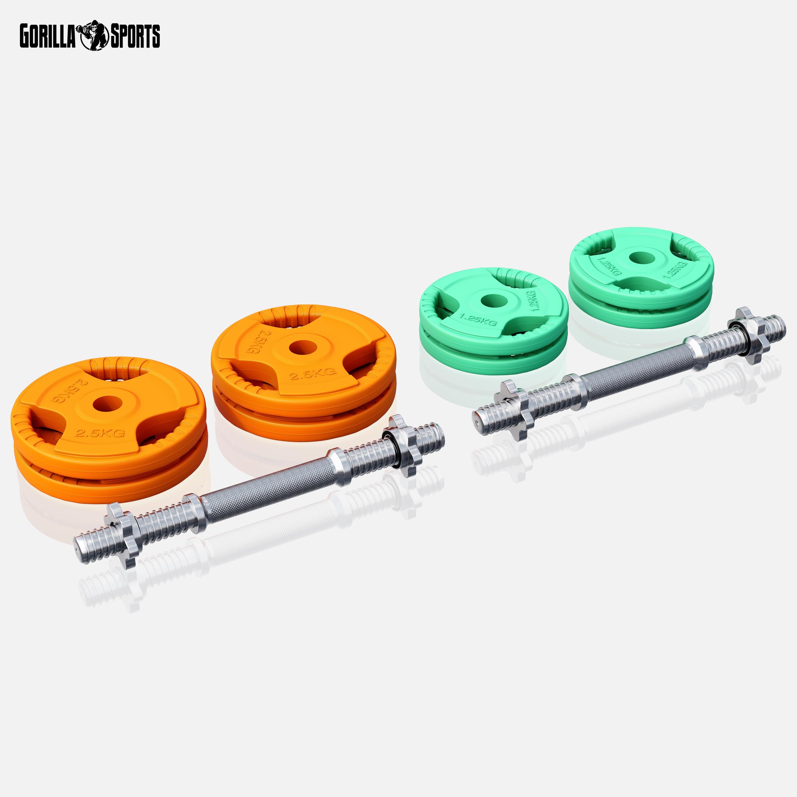 GORILLA SPORTS Kurzhantel Set 20kg - 2 Hanteln Mit Koffer & Scheiben