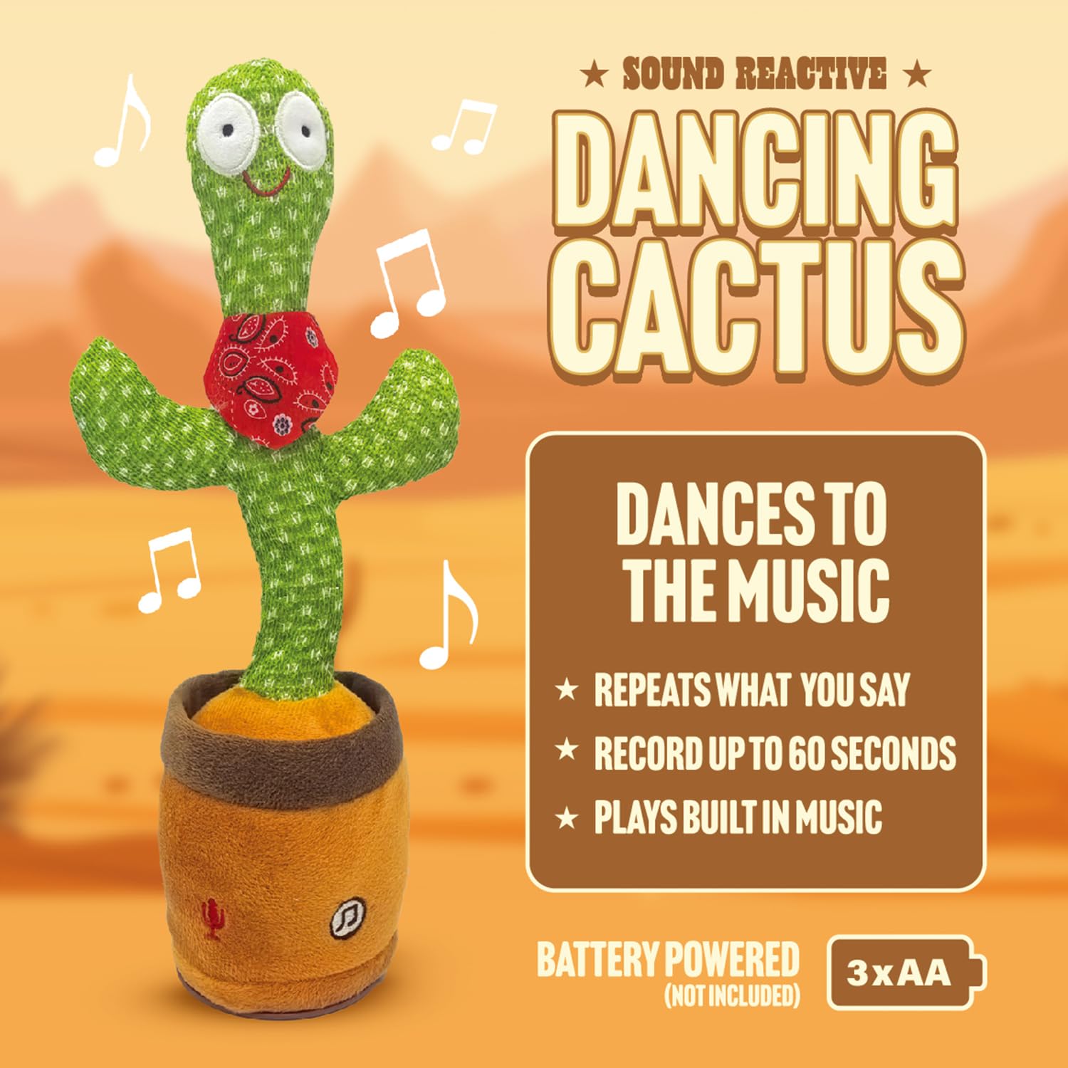 #winning Sound Reactive Light Up Dancing Cactus with Voice Mimic and Music Modes, Multicolor - Image 4