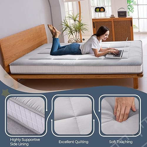 Miniatura 2 de MAXYOYO Colchón tipo futón extra grueso de 6 pulgadas, colchón plegable japonés para adultos, almohadilla de tatami enrollable para habitación de