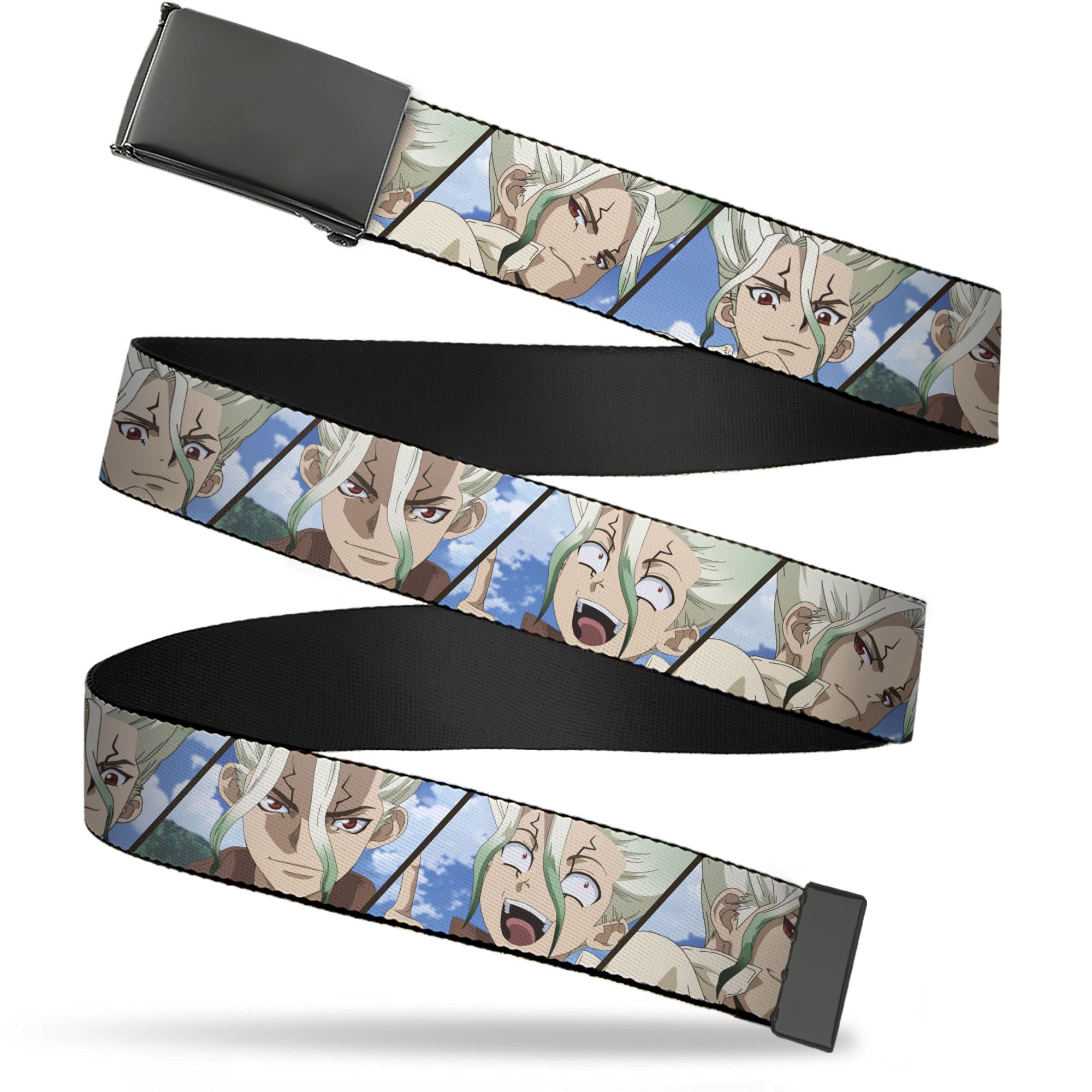 Crunchyroll Belt, Flip Web Belt Dr Stone Senku Ishigami Expression Blocks Blues
