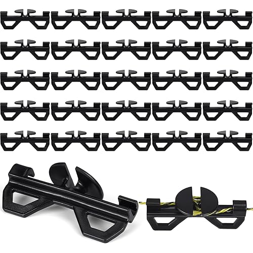 24 Pcs Electric Fence Tightener Wire Tensioner, Electric Fence Poly Wire Tensioner Plastic Cord Tensioners, Portable Electric Fence Tightener for Inline Fixing, Black