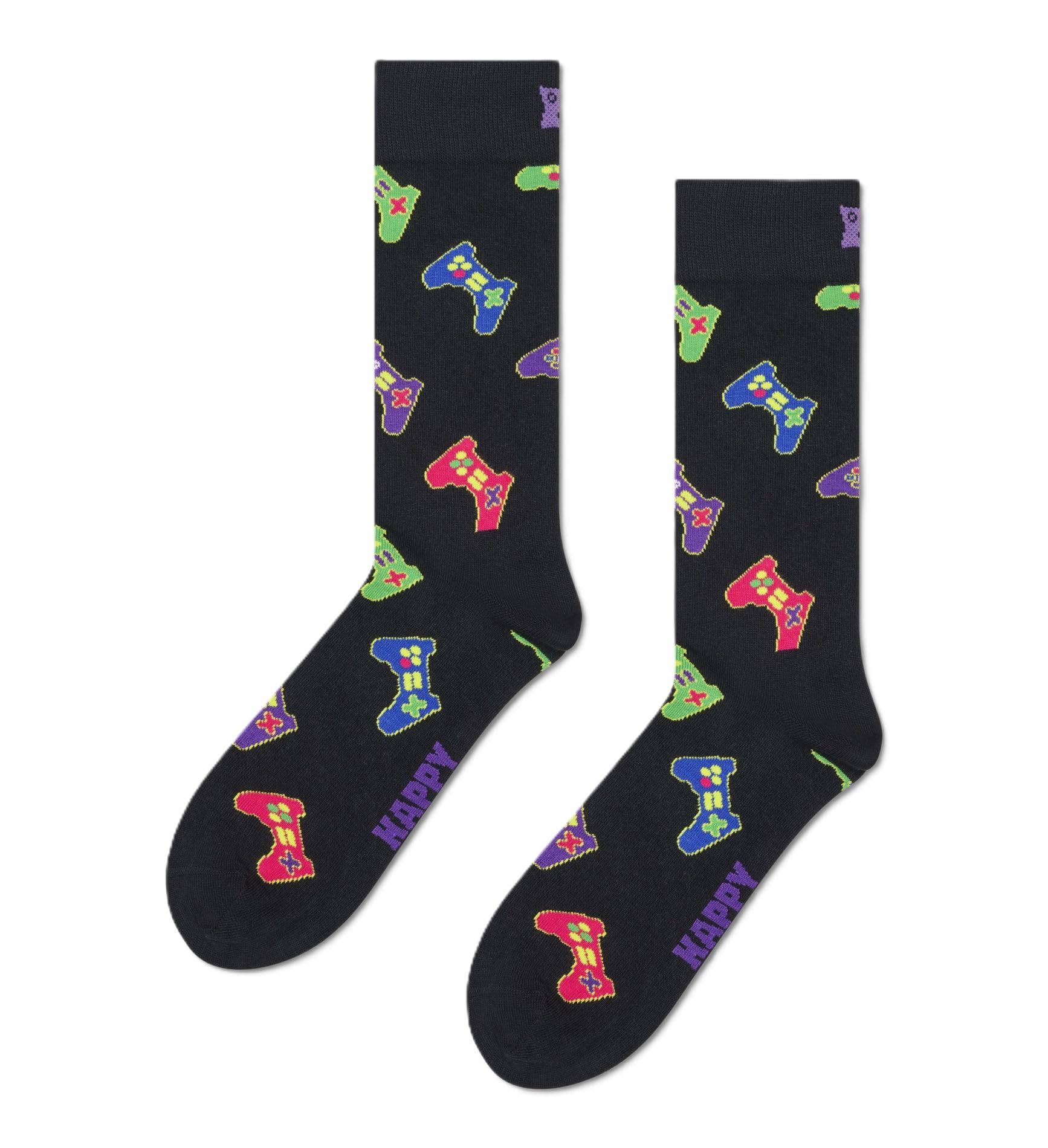 Happy Socks Controller Sock, Black, 36-40
