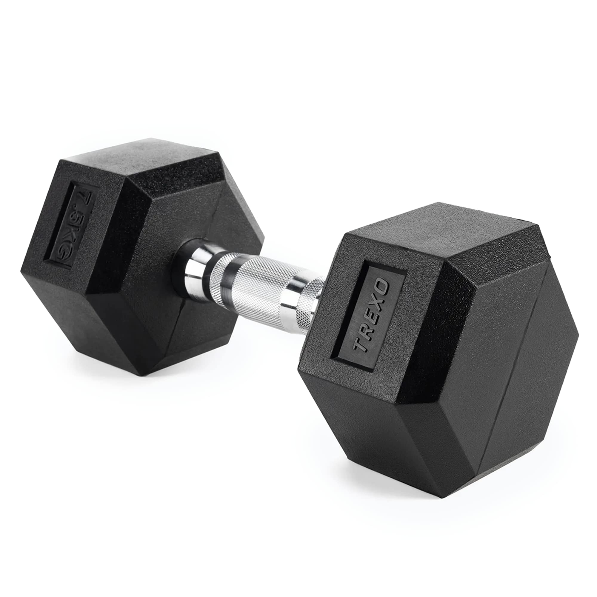 Dumbbell 12.5 kg - 35 kg Hexagon Durable Rubberised Cast Iron for Strength Training at Home with Ergonomic Handle Stable and Versatile Dumbbell Hex
