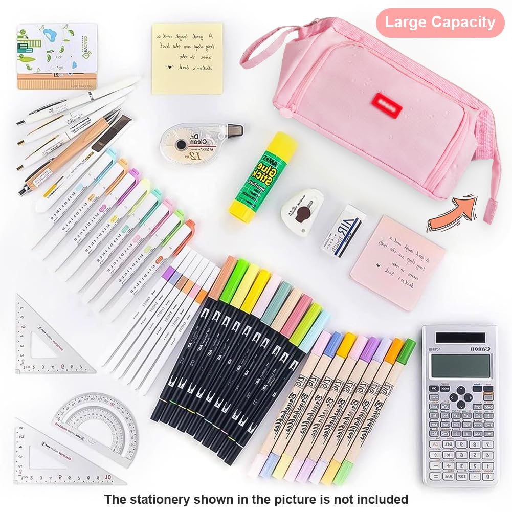 ANOMM Large Pencil Cases for Girls Boys Big Capacity Pencil Pouch with Handle - Image 3
