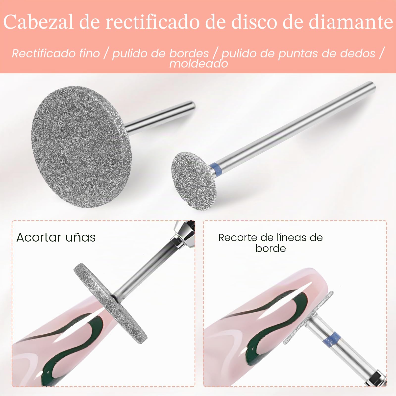 Andibro 2 brocas de disco de lijado para uñas, lima eléctrica para pies, discos removedores de piel dura, almohadillas de carburo de esmeril, almohadillas para quitar callos de pedicura, papel de lija