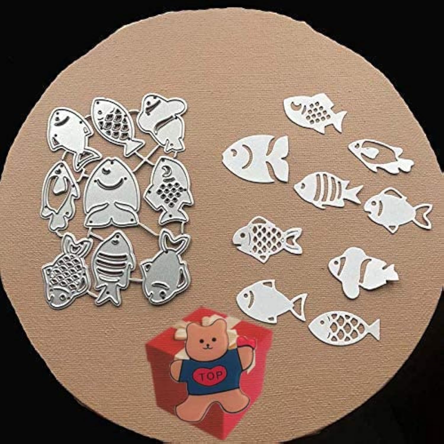 Fishes Cutting Dies for Card Making, Cute Fishes Party Festival Invitation Card Cutting Dies Cut Stencils for DIY Scrapbooking Album Decorative Embossing Paper Dies Card Making