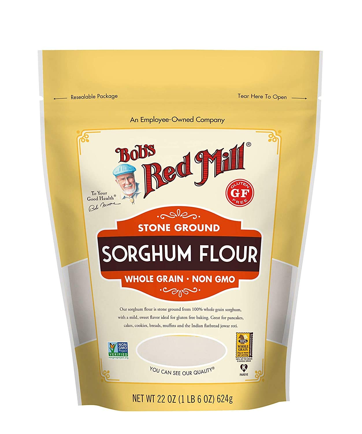 Bob's Red Mill Sweet White Sorghum Flour, 22 Ounces (Pack of 3)