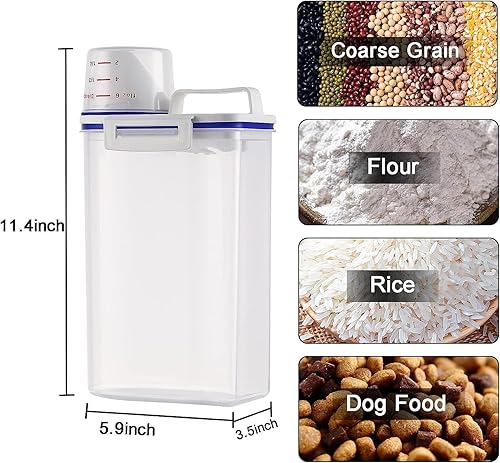 Miniatura 4 de Fabater Recipiente hermético de almacenamiento de arroz, contenedor de harina de cereales secos de 3 a 5 libras, dispensador de alimentos para