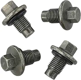 Pacote com 4 parafusos de drenagem de cárter de óleo de metal para Focus Fiesta, peça de reposição de parafuso de motor automotivo à prova de vazamento de 34 mm de comprimento 97JM-67300-BA
