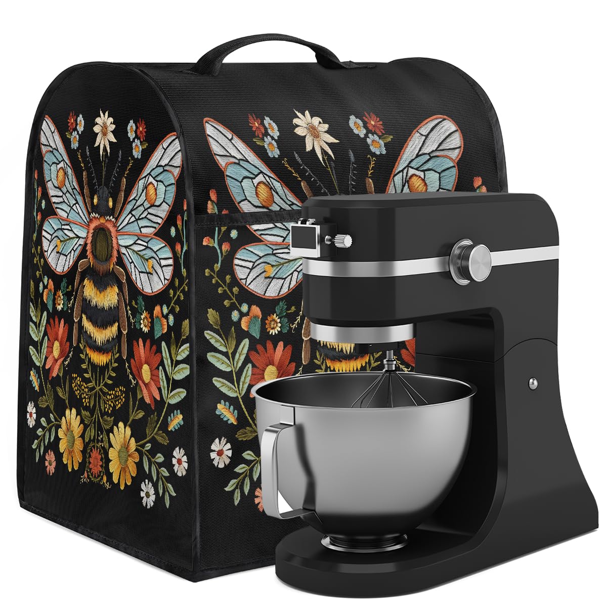 Kitchen Aid Mixer Cover Compatible with 6-8 Quarts, Cover for Ktchen Aid Stand Mixer, Kitchen Aid Dust Cover for Mixers, Kitchen Aid Bowl Lift Mixer Appliance Covers Flower Animal Dragonfly