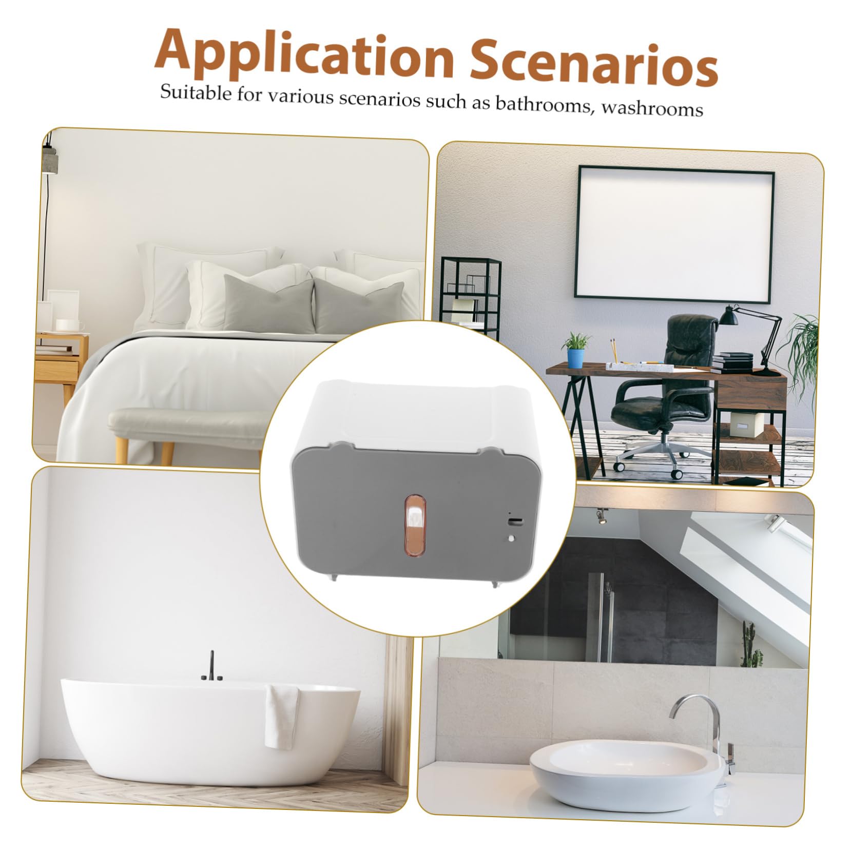 SEWACC Dispensador de Toallas Activado por Sensor sin Contacto para Baño y Cocina Montaje sin Taladro Gran Capacidad de Papel Papelera Eléctrica Automática Gris Ilimitado
