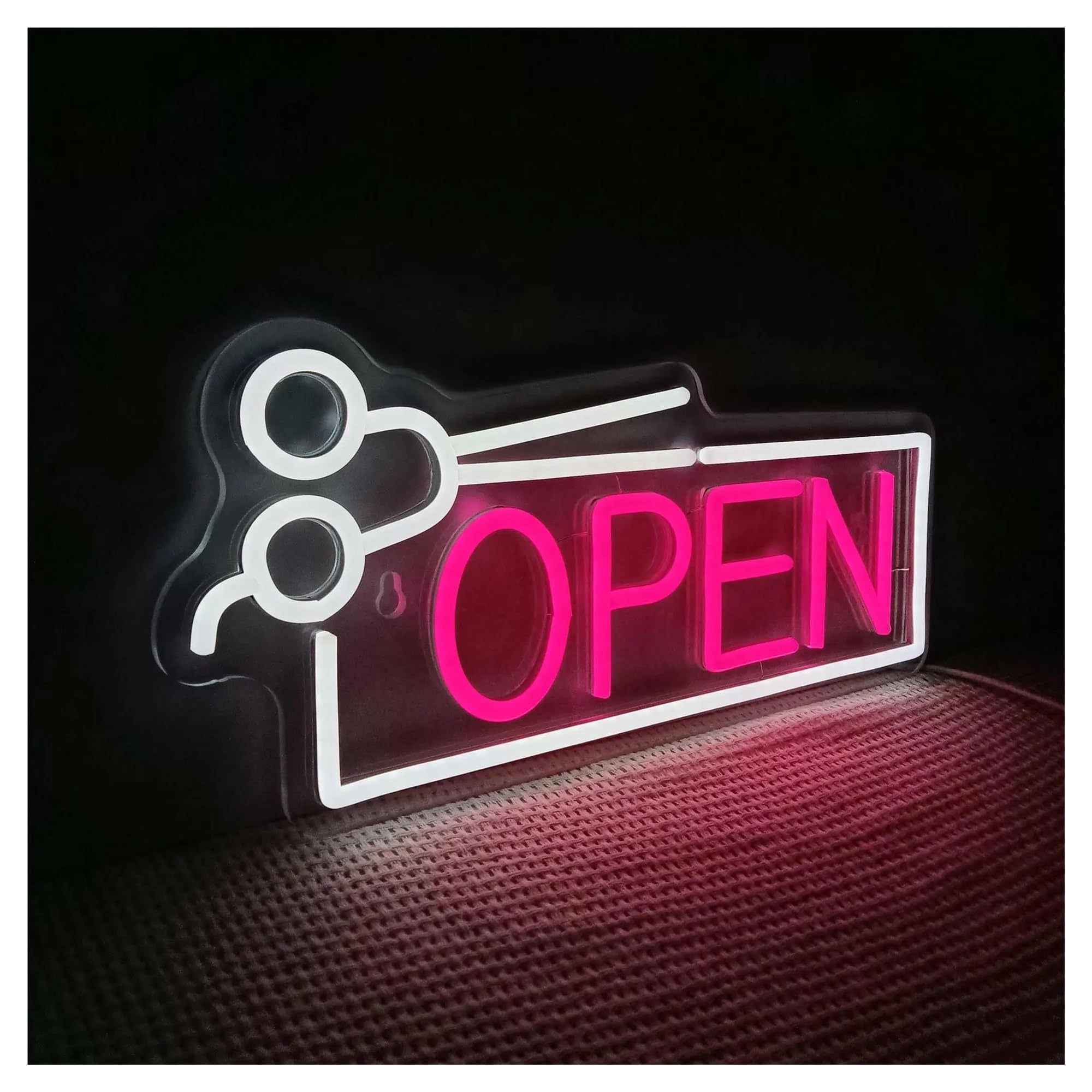 Shouxi One Color Sign Lamp Hair Salon Open Neon Sign Suitable For Barber Shop Wall Business Decor 20.5Cmx45.5cm