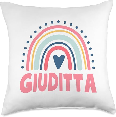 Idea Regalo Personalizzata con Nome Gifts Idea Giuditta Name Custom Woman Myth Legend Pink Birthday Party Throw Pillow, 18x18, Multicolor