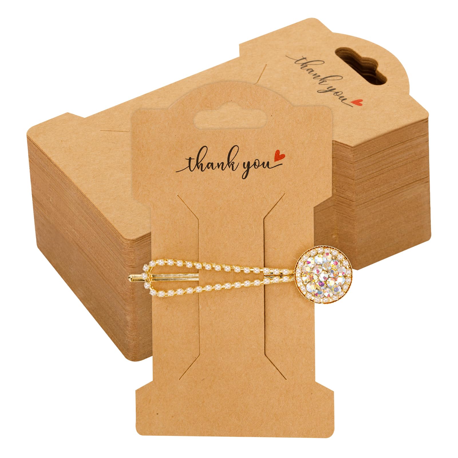 100 Stück Haarspangen-Displaykarten 10x7,6 Cm – Hellrosa, Mit Loch Zum Aufhängen, Für Haarschmuck