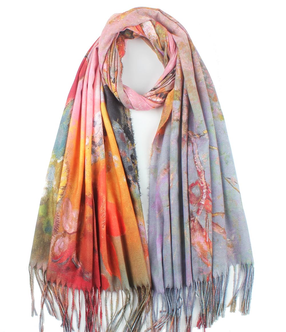 Umjetnost Soft Cashmere Feel Scarf For Women Winter Warm Scarves Large Shawl Wrap Monet Van Gogh Art Print