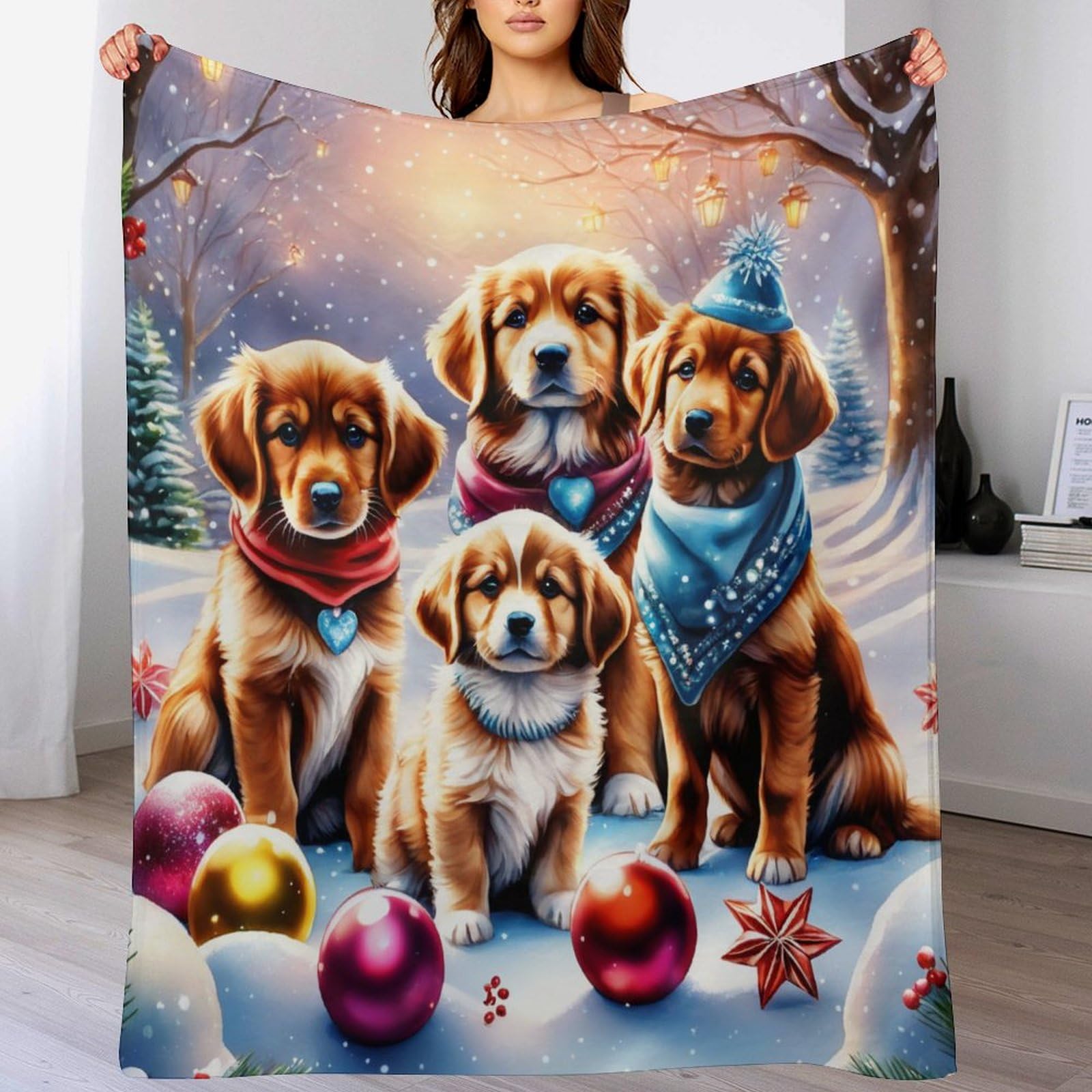 Jeté de canapé résistant poils de chien plaid lit couverture polaire flannel Noël 180x200