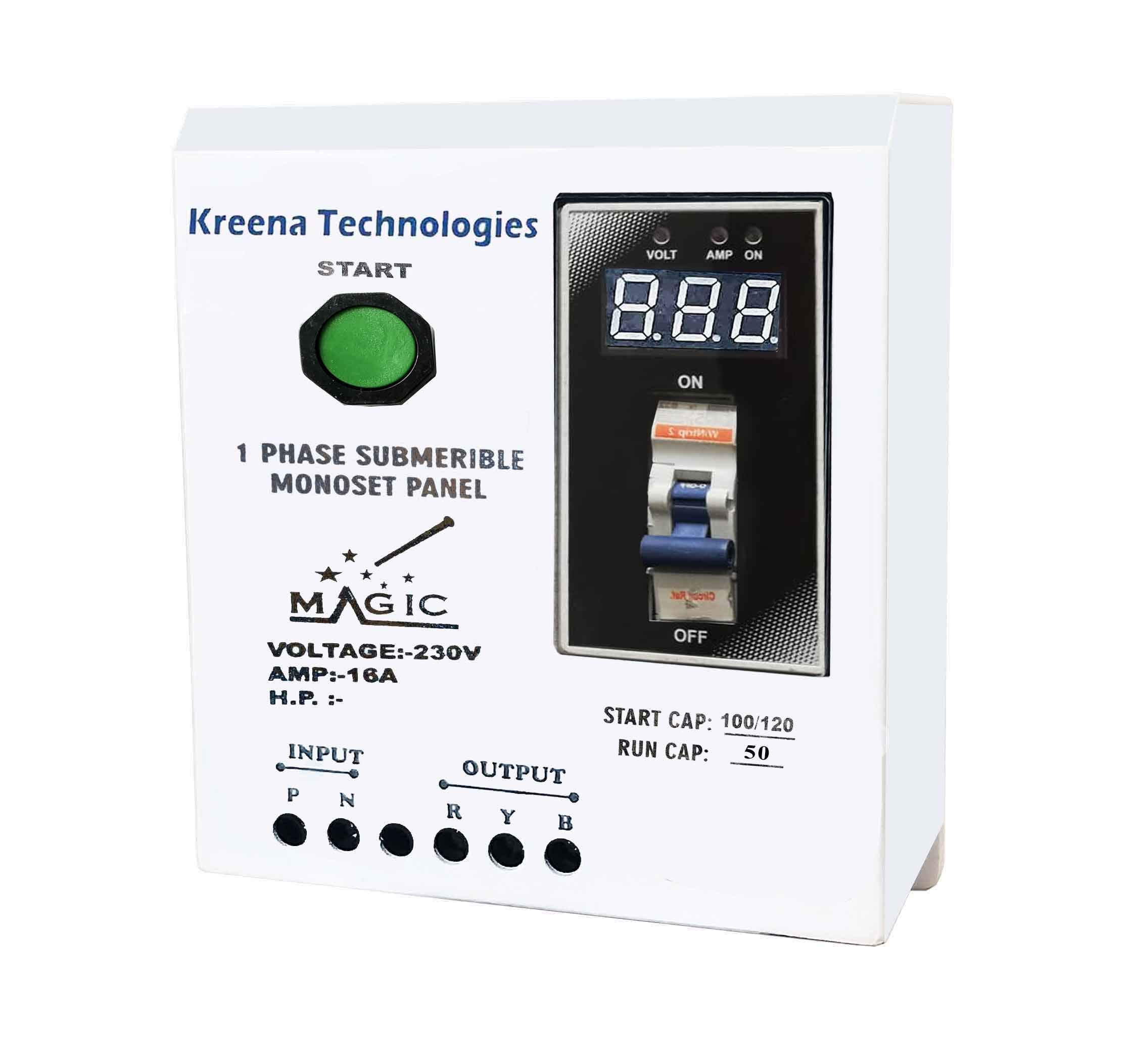 KREENA TECHNOLOGIES Single Phase Motors Digital Starter Panel with Digital Volt and Amp Meter with Start and Run Capacitor Suitable up to 1.5 HP Motor, White (B084X6TW8M) Amazon Price History, Amazon Price Tracker