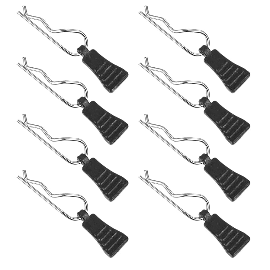 Deerc Replacement Parts RC Car Clip Pins RC Body Shell Pin RC Body Clips Rc Body Clips Bent Springy For 1/10 1/12 1/16 Remote Control Car Shell Model Replacement Part