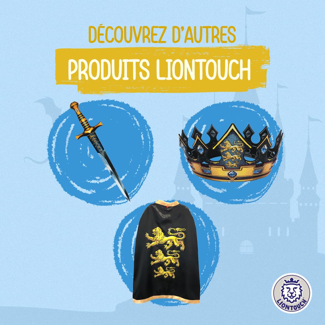 Liontouch - Bouclier du Roi Lion Triple | Jeu De Simulation Médiéval en Mousse pour Enfants Prêts pour des Aventures Chevaleresques | Armes & Armures Sécurisées pour Déguisements Royaux