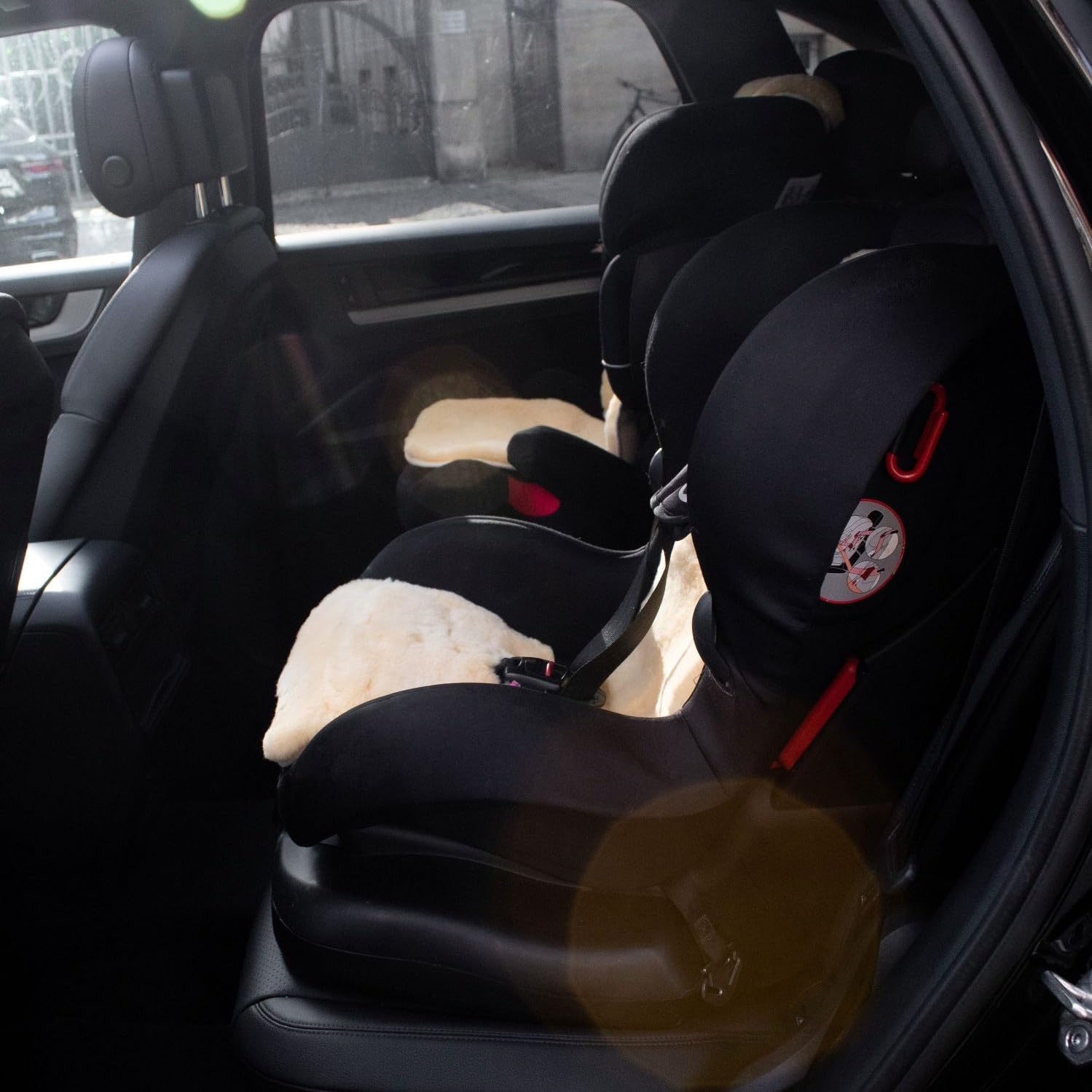 Housse pour buggy et siège auto CHRIST en peau de mouton véritable – Housse de siège pour enfants et bébés, fourrure médicale, Longueur réglable, tailles : Sièges enfant du groupe 2-3