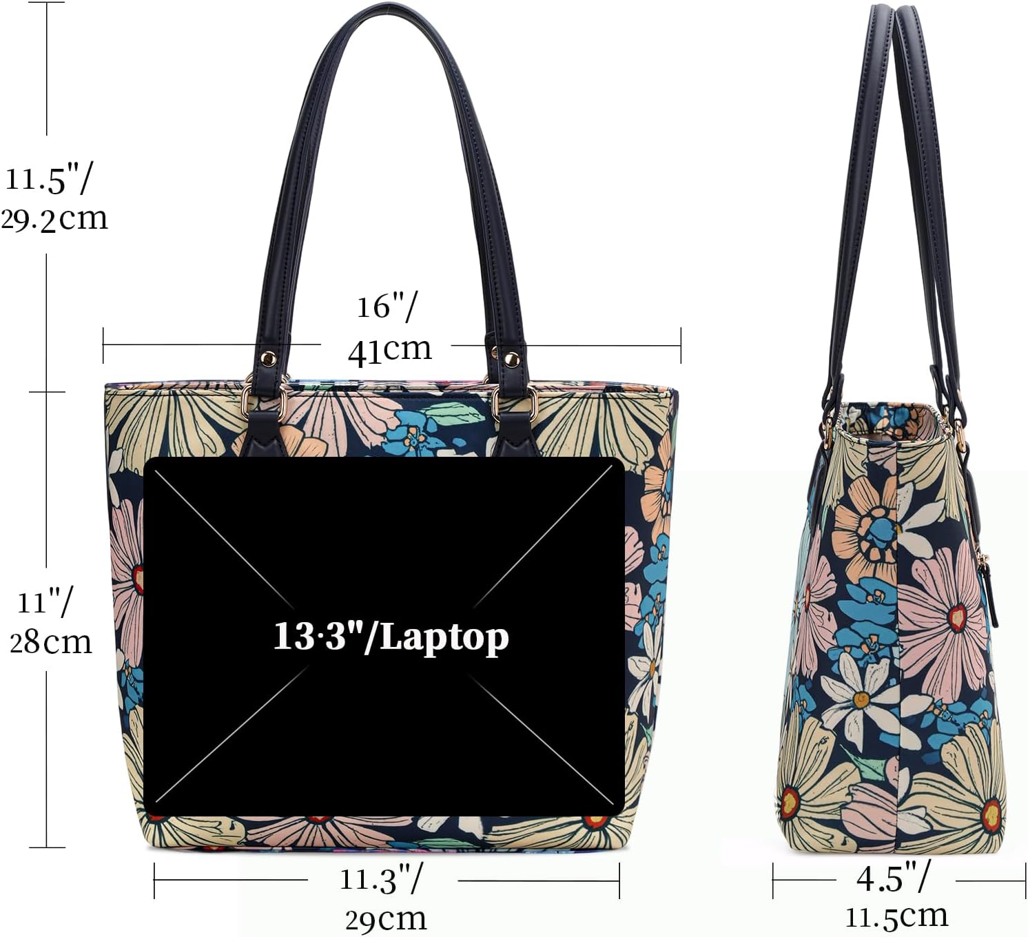Tote bags for women, tote purse, nylon tote bag, with zipper and pockets, waterproof