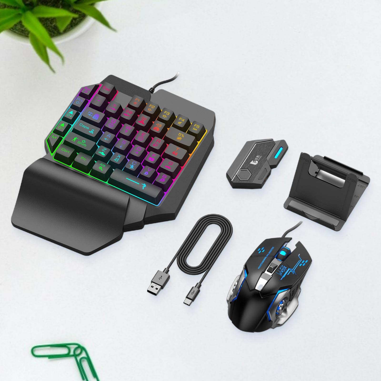 Adaptador de consola de ratón para teclado de teléfono móvil, convertidor USB para conjunto mixto