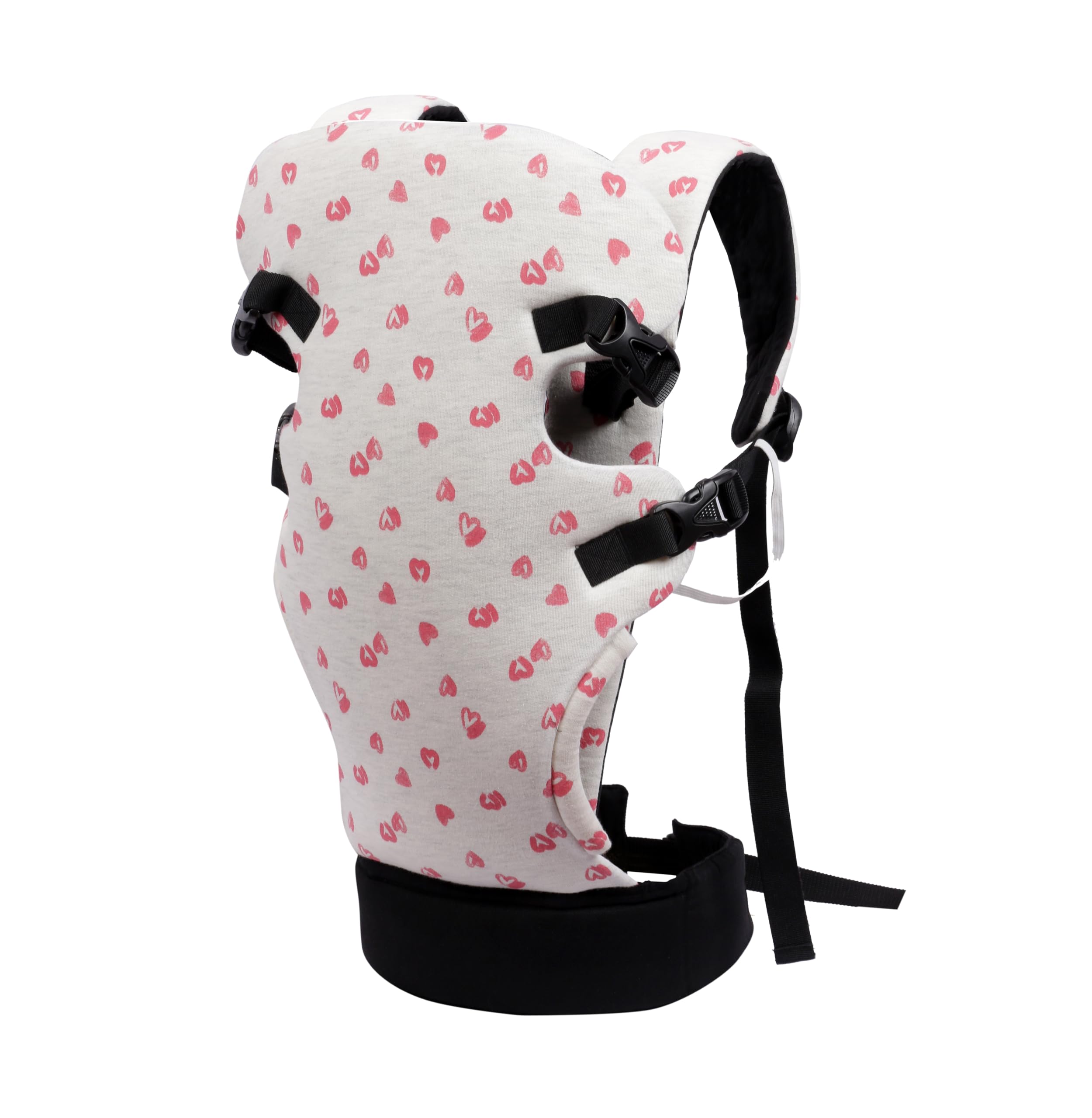My Giraffe - Skippy - 4 In 1 Infant Carrier With Extra Head Support & Waistband - 3.5 Kgs To 20 Kgs - 4 Carry Postions (Grey Pink Heart Print)