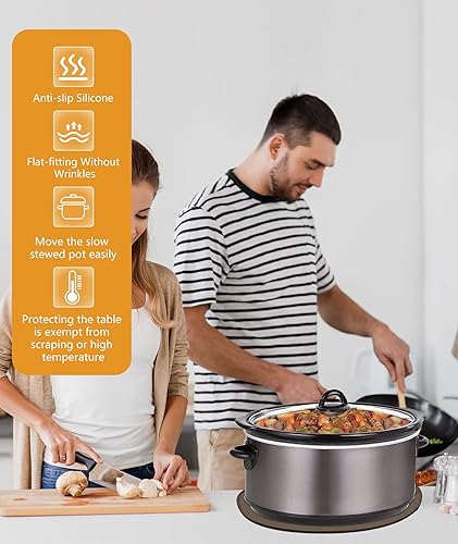 Miniatura 6 de 2 alfombrillas resistentes al calor para olla de cocción lenta, alfombrillas de silicona para olla de cocción lenta, protector de encimera, tapetes