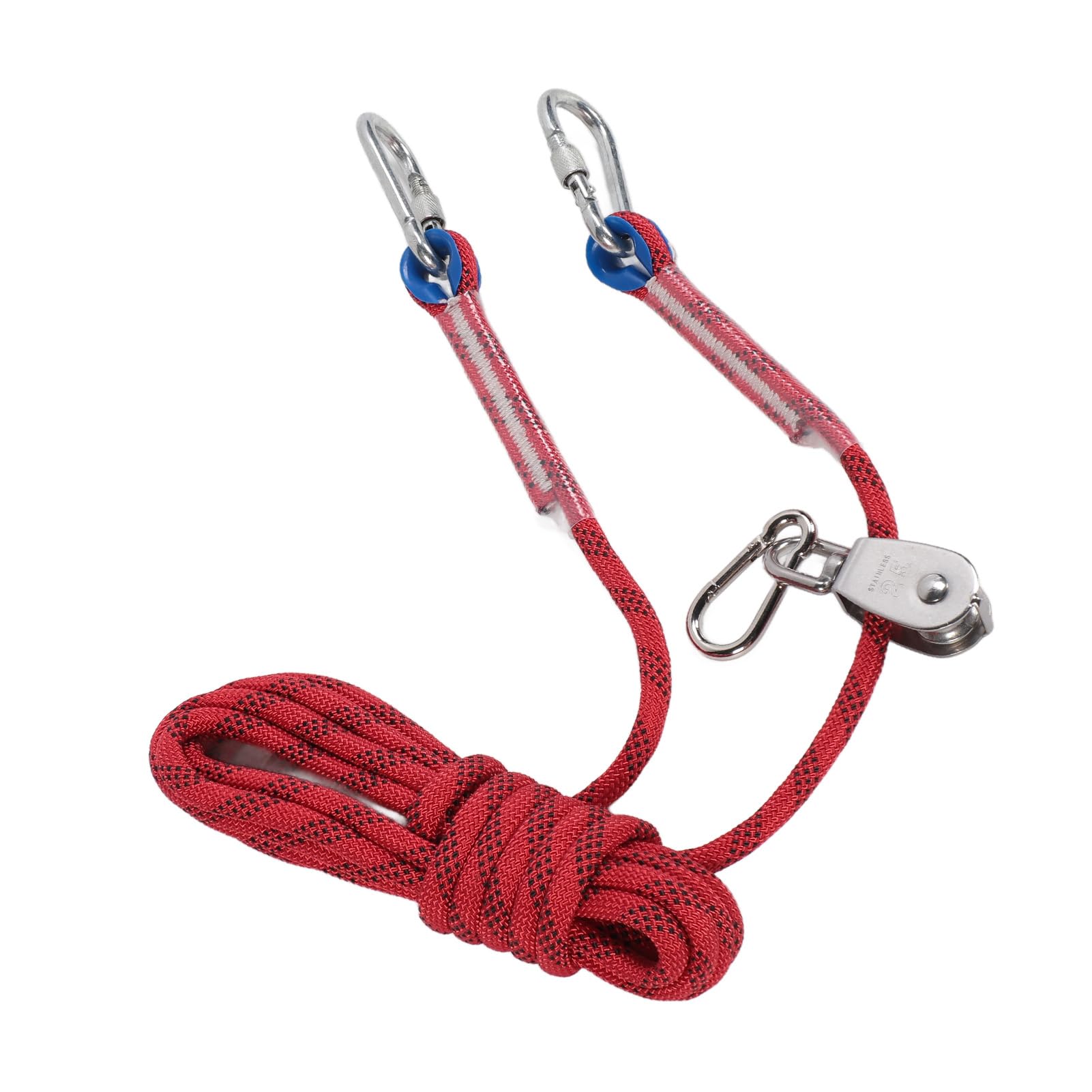 Cavo per Corridore per Cani, di Carrucole con Rotazione a 360 Gradi da 16,4 Piedi di Carrello Portatile Cavo Riflettente per Cani per Esterno per Campeggio (rosso)