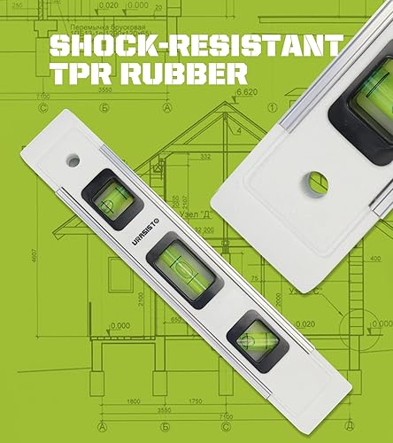 Miniatura 4 de Paquete de 2 torpedos de nivel de 9 pulgadas con burbujas de 45°/90°/180°, pequeña herramienta de medición